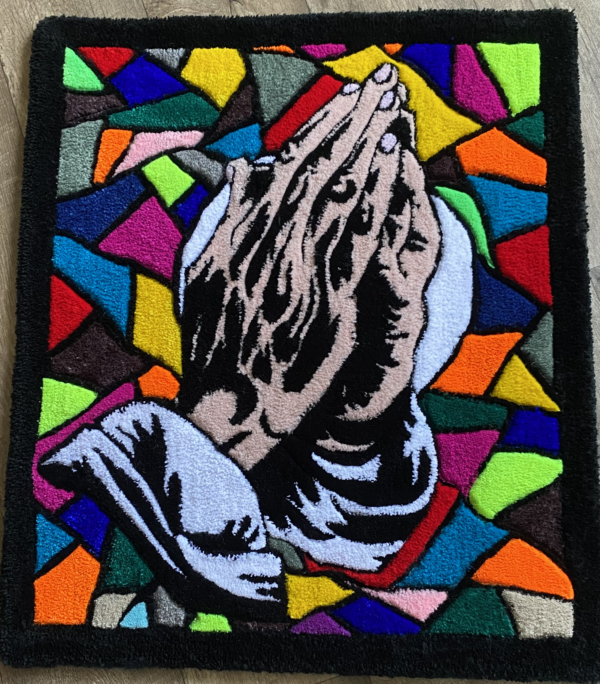 Praying Hands Handmade Tufted Rug - Image 4