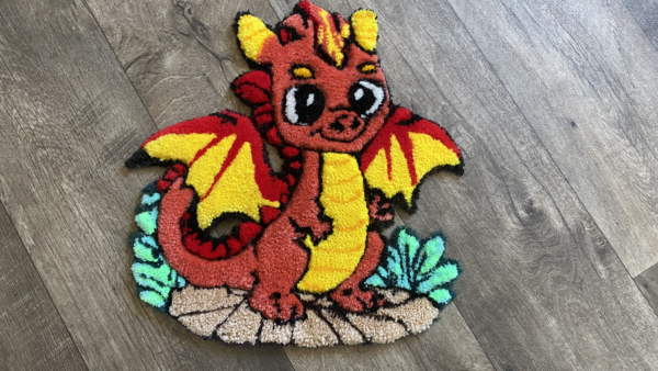 Red Dragon Handmade Rug - Image 2