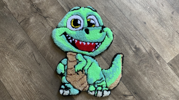 Green Happy Dinosaur Rug - Image 2