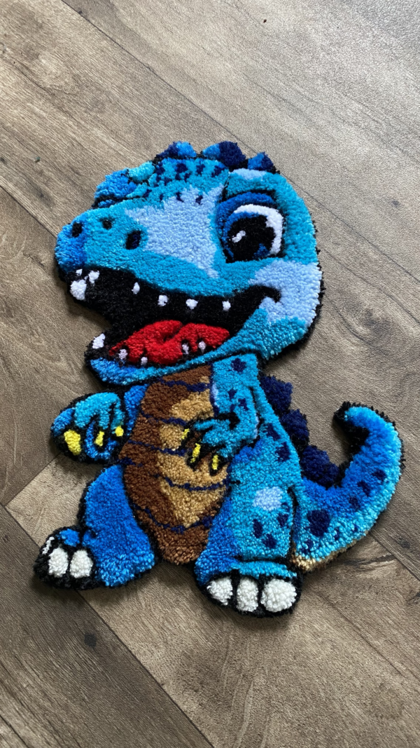 Blue Happy Dinosaur Rug - Image 2