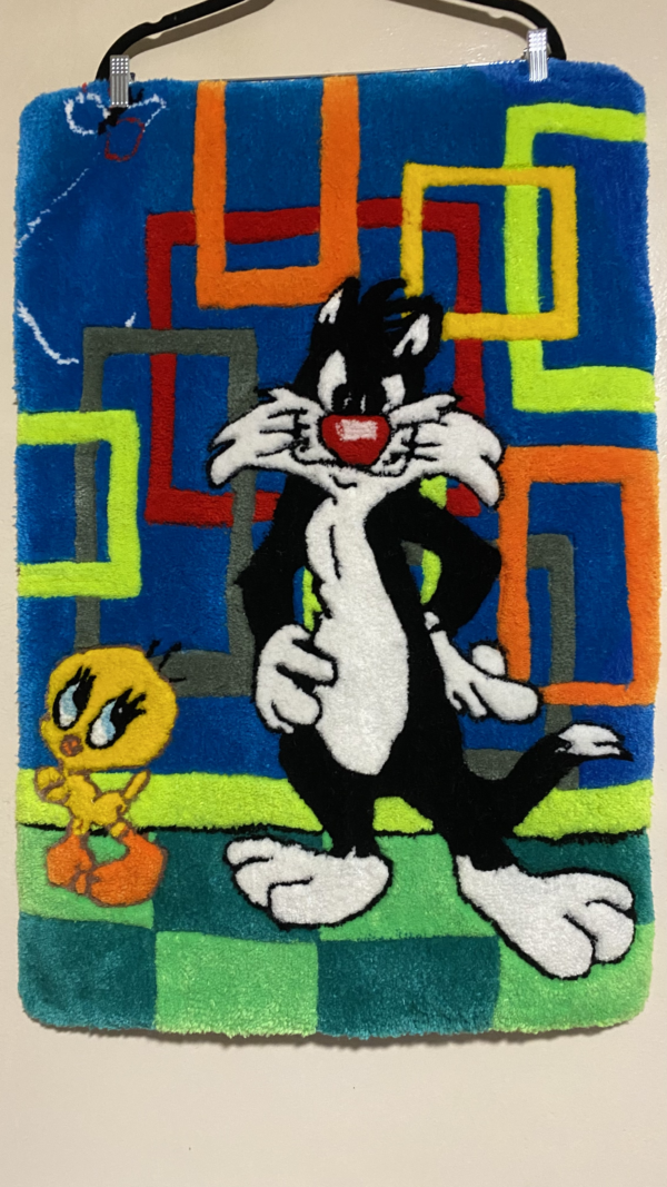 Playful Cat and Bird Area rug - Image 2