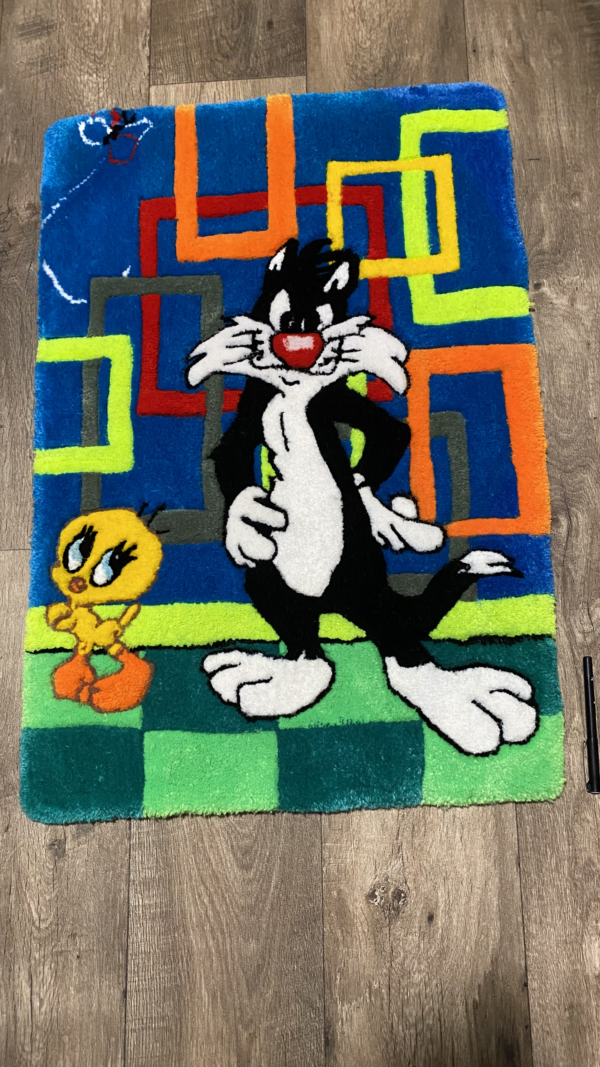 Playful Cat and Bird Area rug - Image 7