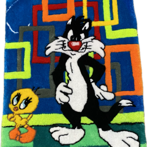 Playful Cat and Bird Area rug