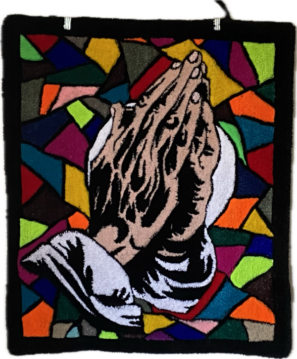 Praying Hands Handmade Tufted Rug