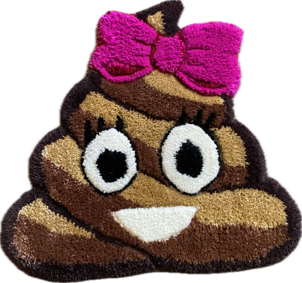 Mrs Happy Poo Emoji Area Rug