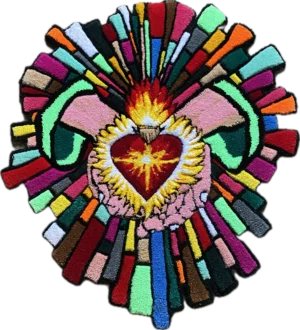 Sacred Heart With Open Hands Area Rug