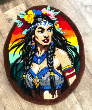 Native American Woman Area Rug