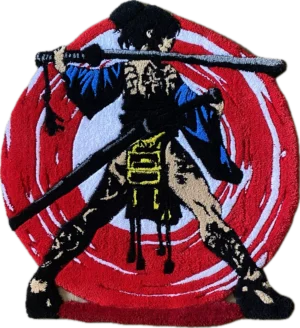 Japanese Samurai Sexy Tattooed Girl Area Rug