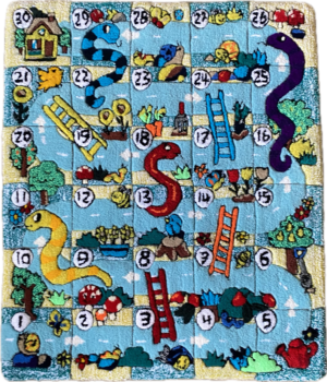 Snakes and Ladders Area Rug And Game