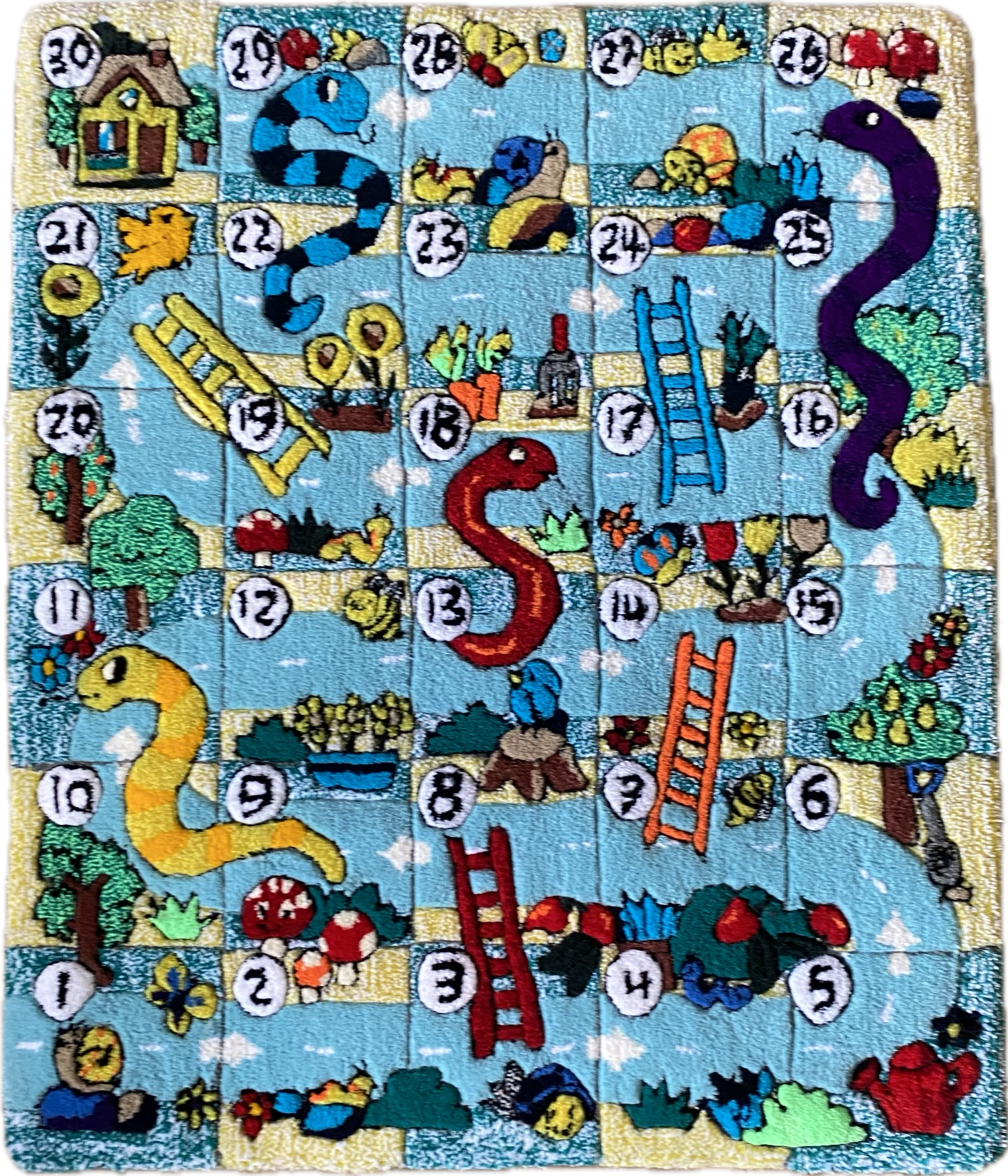 Snakes and Ladders Area Rug And Game